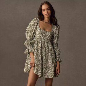 Anthropologie Pilcro Long-Sleeve Babydoll Mini Dress